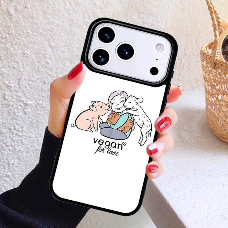 VEGANE ZITATE Hase LIEBE GEMÜSE Handyhülle Für iPhone 17 Air 16 15 14 13 12 11 Pro Max Plus