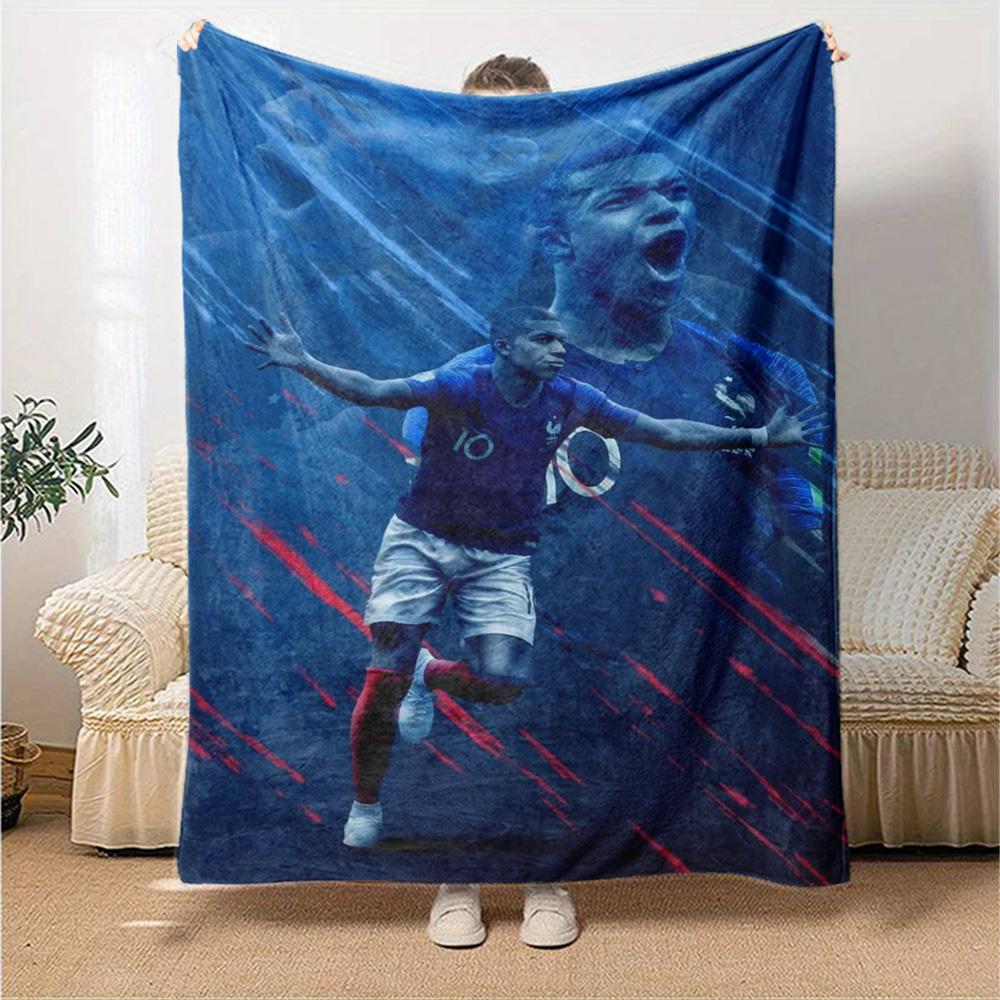Star Player Kylian Mbappé Blanket Soft Warm Cozy Suitable for Bed Chair Livingroom for All Seasons Playful Design Gift for Travel Home Birthdays