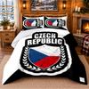Printed 3Pcs Bedding Set Czech Republic Football Pattern Bed Sheet Pillowcase For Bedroom Decor