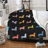 Cute Dachshund Blanket Soft Flannel Cartoon Print Blanket Sofa Bedroom Dormitory Nap Blanket