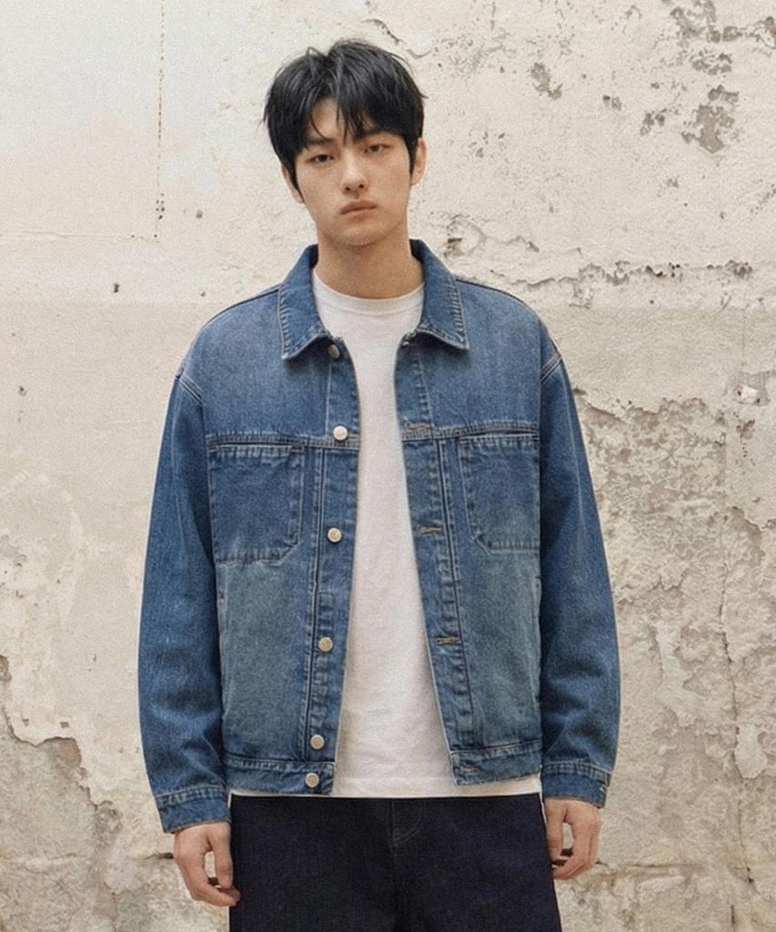 Agod Stone Washed Crop Denim Jacket [Indigo]