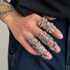 Punk Style Spider Web Ring Men's High-end Fashion Personality Skull Ring Set Dark Ring