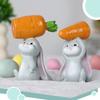Resin Bunnies Figurine Easter Rabbit Statue Indoor Easter Decoration Modern Art Spring Home Decors,Bunnies Sculpture