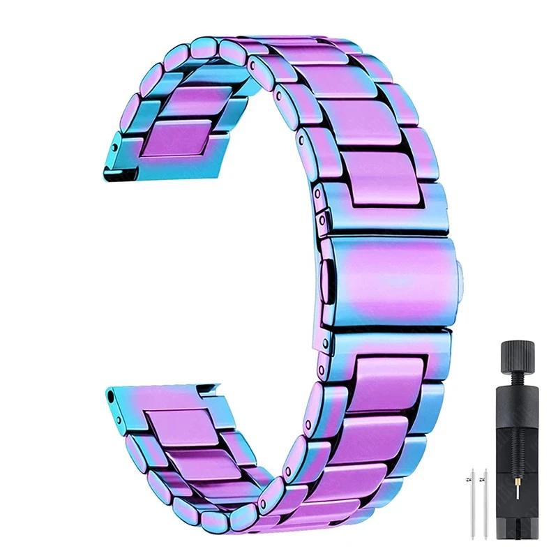 20mm 22mm nerezový řemínek pro Samsung Galaxy Watch 7 6 5 4 5Pro 40/44mm 4/6 Classic 43 47mm kovový pásek pro Huawei GT5 4Pro