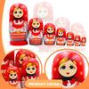10 Pieces Wooden Russian Nesting Doll Lovely Stacking for Office Home Easter