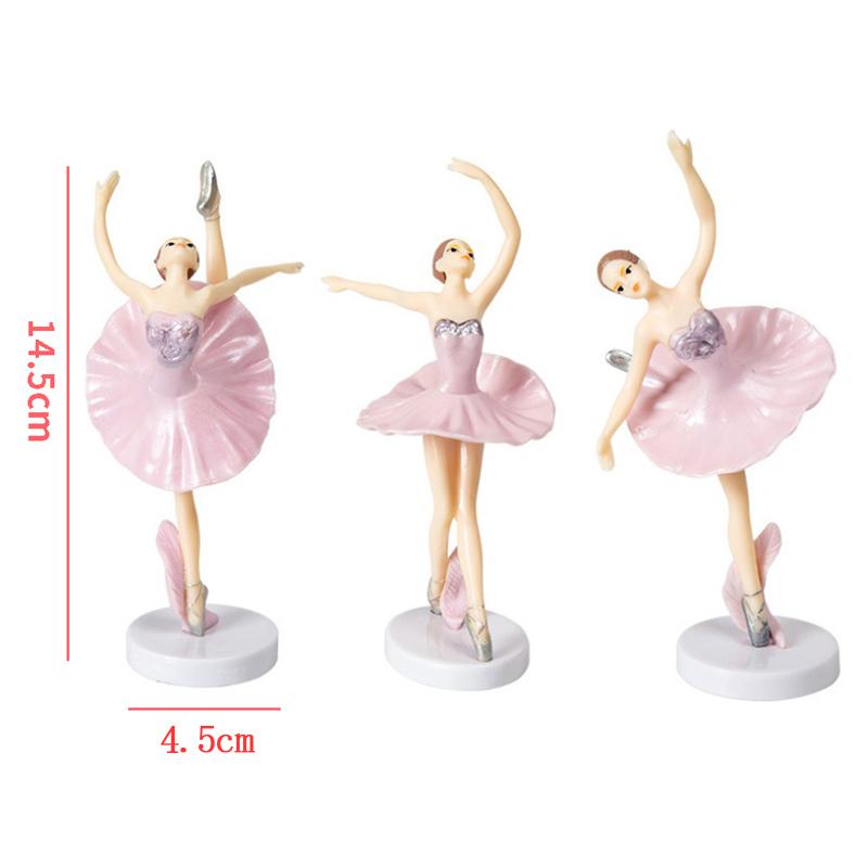 3 Stück Ballettmädchen Kuchen Tanzende Geburtstagsdeko Baby Mädchen Gastgeschenk Happy Birthday Deko