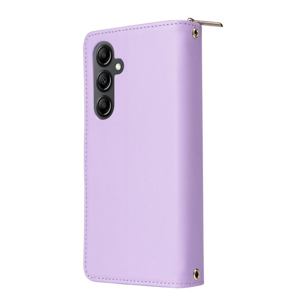 For Samsung Galaxy A17 5G/A17 4G/A26 5G Case 9 Card Slots Zipper Pocket PU Leather Phone Cover with Wrist Strap