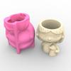 1/2Head-Planter Silicone Mold Face Flower Pot Concrete Mold Face Statue Planter Mold Face Flower Vase Epoxy Casting Mold