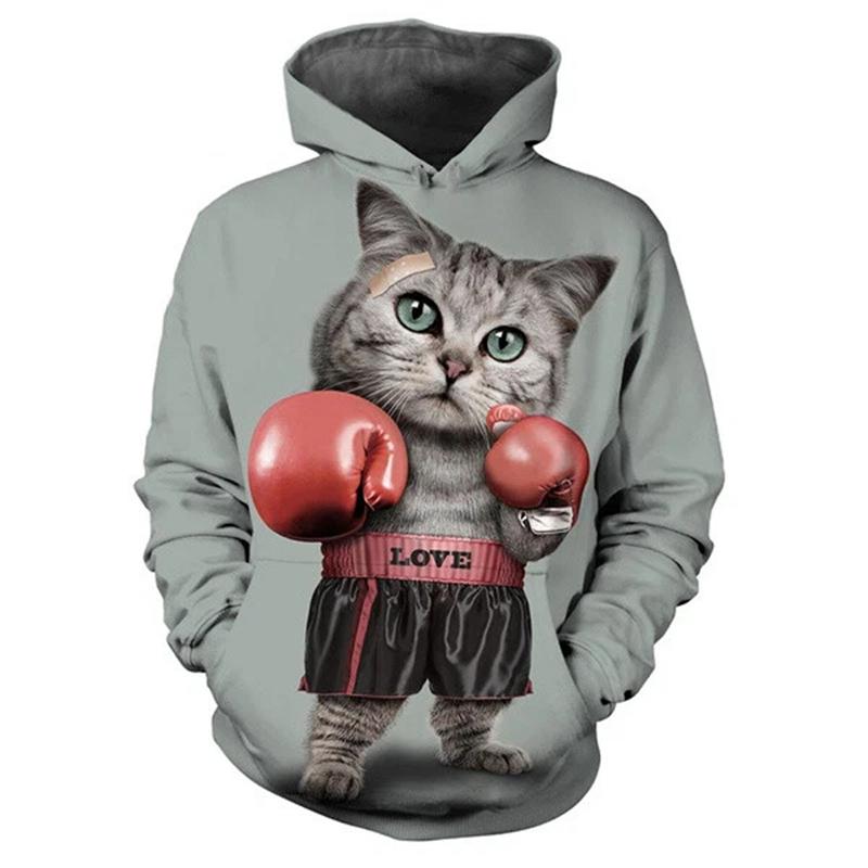 Sweat-shirt À Capuche Pour Hommes, Chat Mignon, Graphique Animal Imprimé En 3D, Hip Hop, Streetwear, Pulls Surdimensionnés, Hauts, Vêtements Masculins