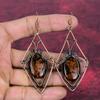 Mahogany Obsidian Earring Handmade Jewelry Copper Wire Wrapped Gemstone Earrings