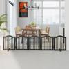 Freestanding Dog Gate with Support Feet for Doorway Black