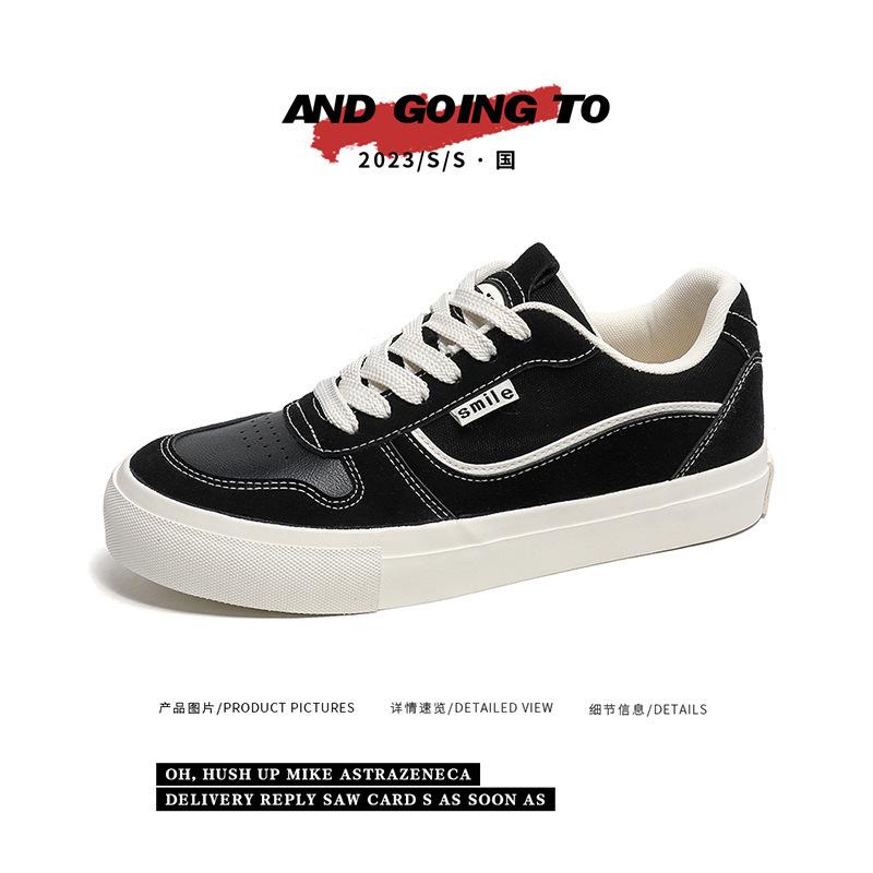 

Black board shoes men s 2025 autumn new design sense niche small black shoes casual versatile student tide board shoes 1526 44 чорний
