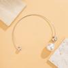 (Ssejrn)Ring Necklace Necklace Asymmetric Imitation Pearl Ball Bead Necklace Women Jewelry Gift