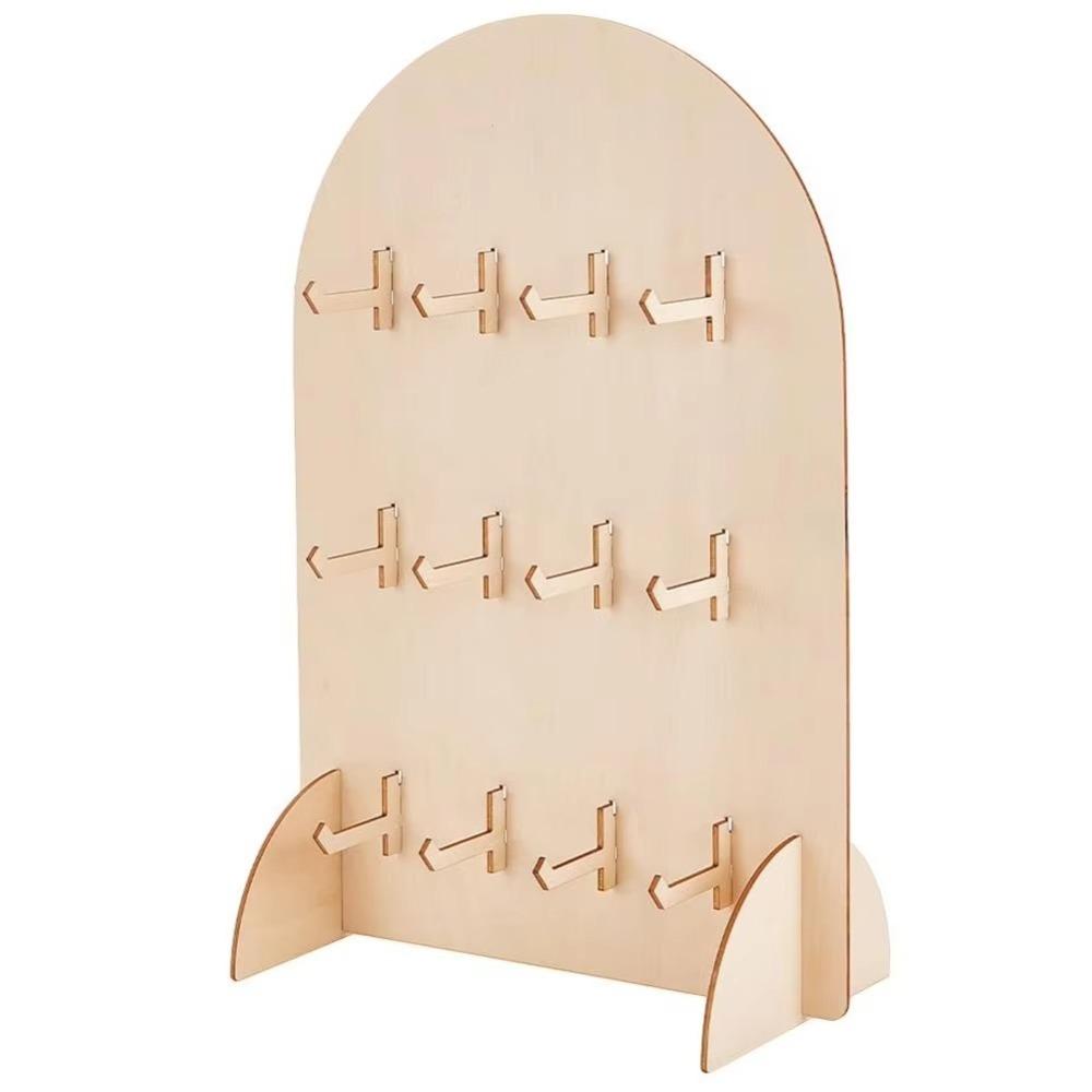 Wooden Jewelry Storage Rack Arch Ring Holder Multifunctional Earring Display Rack  Trade Show