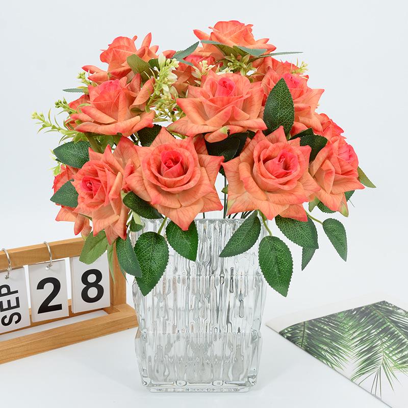 7-Head 3D Rose Bouquet with Rose Handle for Wedding and Home Decor