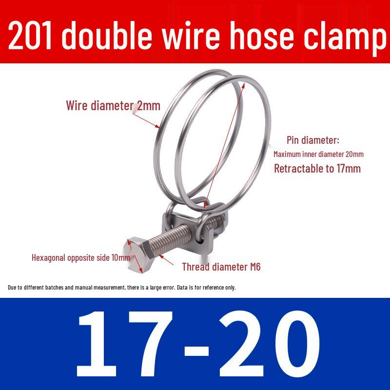 Doppeldraht-Schlauchschelle aus Edelstahl für Feuer-, Wasser-, Gasleitungen - Verdickt