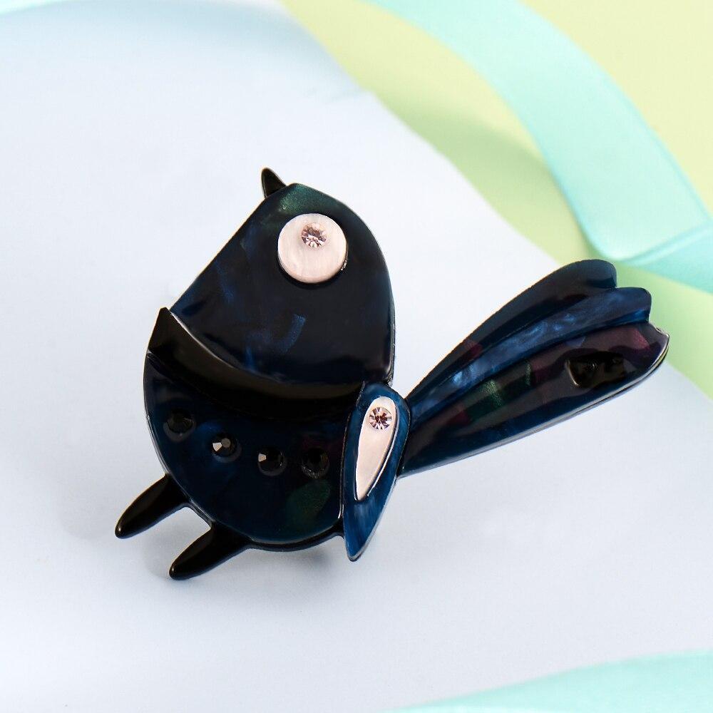 Mode Acryl Tier Brosche Niedliche Cartoon Vogel Form für Frauen Kinder Hemd Tasche Hijab Pins