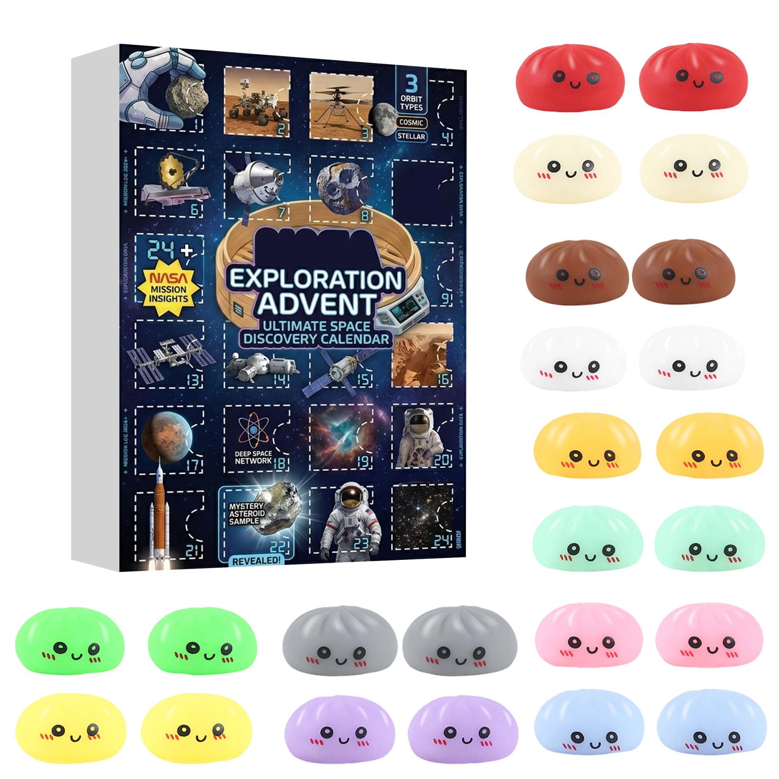 

-Day Countdown Calendar Box — Stress-Relieving Toy Set | Daily Unboxing Surprises | Soft, Cute, And Slow-Rising | Festive Countdown Gi One Size