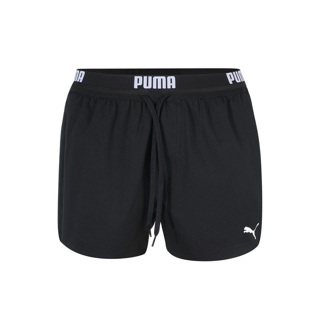 Puma Letter Logo Comfortable Elastic Waist Flat Angle Sports Training Swim Shorts Men Swim Shorts Black 100003230-200
