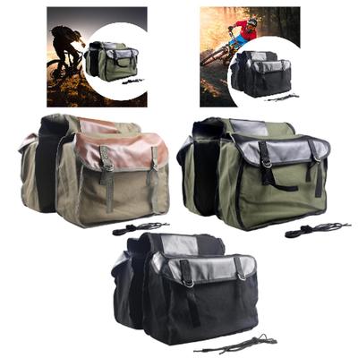 Double Sided Bike Saddle Bag Large Capacity Waterproof Bicycle Trunk Bag for Shopping Touring Cycling Riding Gear