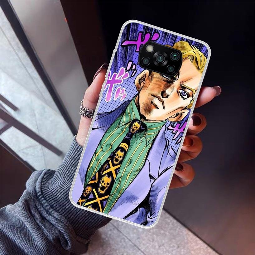 JoJo Kira Yoshikage Killer Queen Phone Case For Xiaomi Poco X7 X6 X5 Pro F7 Ultra Redmi 15C 15 13 13C 12 12C 10 10A 10C 9 9A 9C