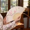 Antique Traditional Dance Fan Bamboo Frame Handheld Fan Elegant Folding Fan  Cheongsam Matching