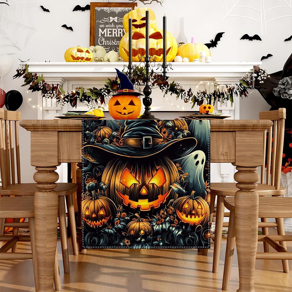 2025 Durable Halloween Table Runner Made Of Durable 100 Polyester Fabric Halloween Decor Elegant 33X183cm/33X120cm/33X275cm