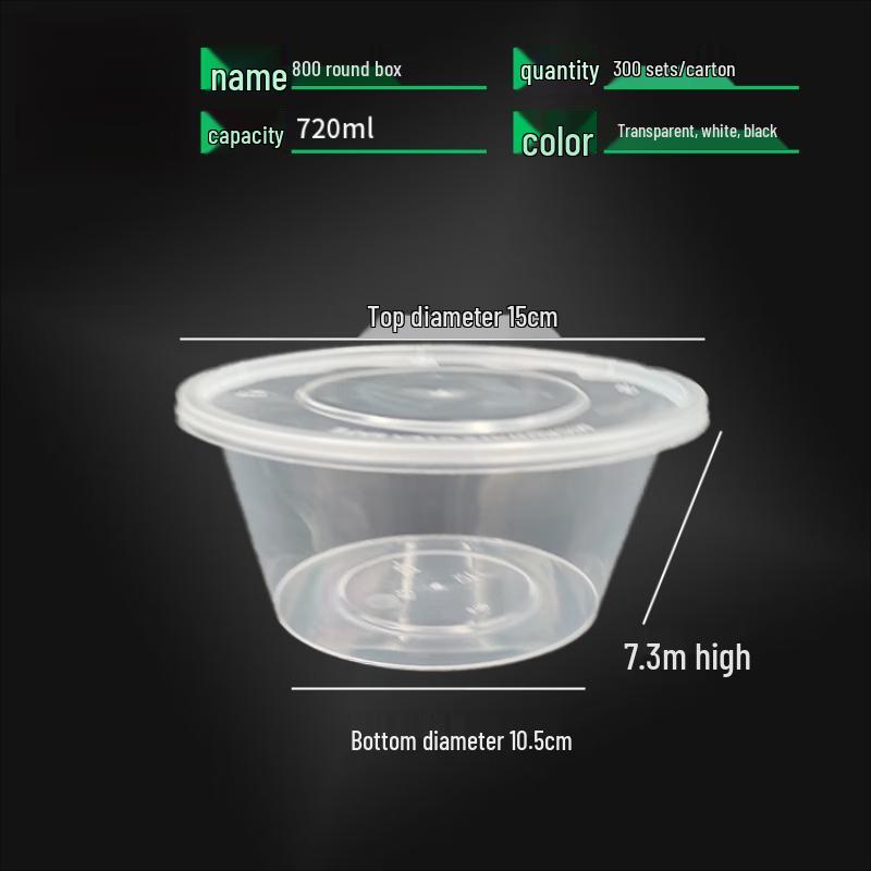 WS Disposable Microwavable Clear Round Food Container