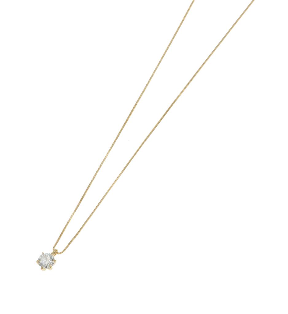 D Collection 18K Yellow Gold Diamond H SI2 Good with Certificate and Box Necklace, 0.3ct, Color, Grade, Cut, (DTMTFB03YG)