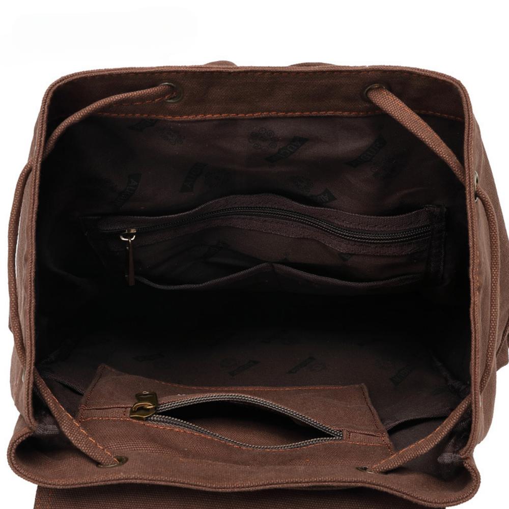 Canvas Bag Retro Men's Bag Durable Backpack Computer Bag Student Schoolbag Outdoor Travel Bag
