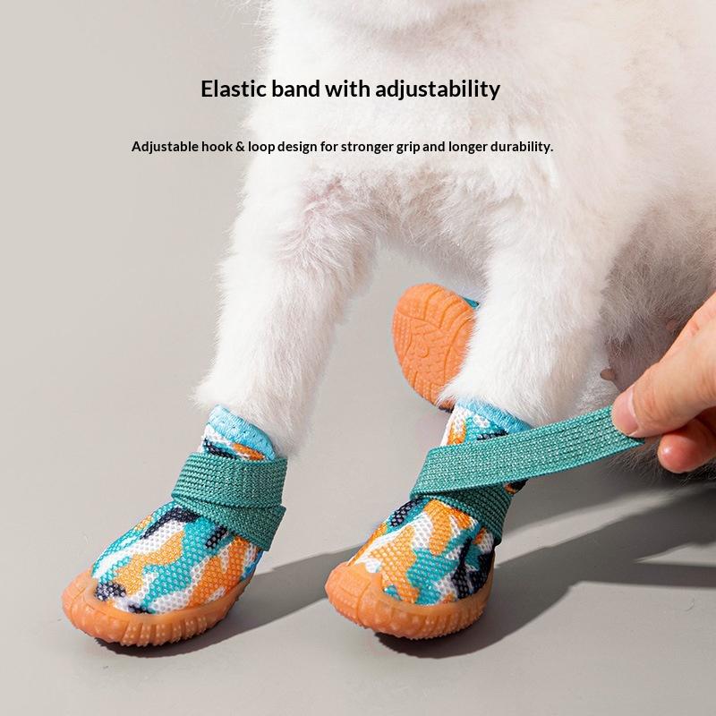 Summer Breathable Dog Shoes for Small Breeds, Anti-slip & Dirt-resistant Pet Foot Covers, Suitable Won't Fall Off During