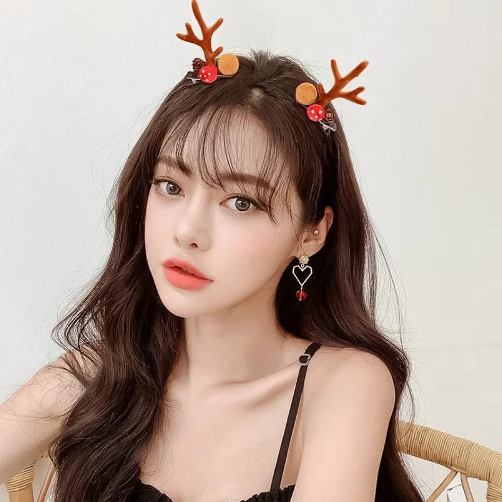 Vánoční Paroží Jelení Roh Čelenka Ženy Dívky Kočičí Uši Vlasová Obruč Pokrývka hlavy Vílí Kostým Pokrývka hlavy Čelenka Vlasová Gumička