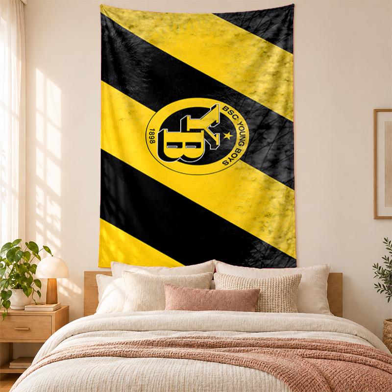 Tapestry BSC Young Boys wysokiej jakości do dekoracji ścian salonu, sypialni, akademika, idealne jako dekoracja ścienna do sypialni lub prezent świąteczny