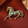 Broches de Cavalo de Luxo Acessíveis Versátil Vintage Animal Pins de Lapela Corsage de Roupa Acessórios de Joalheria Presentes de Ano Novo