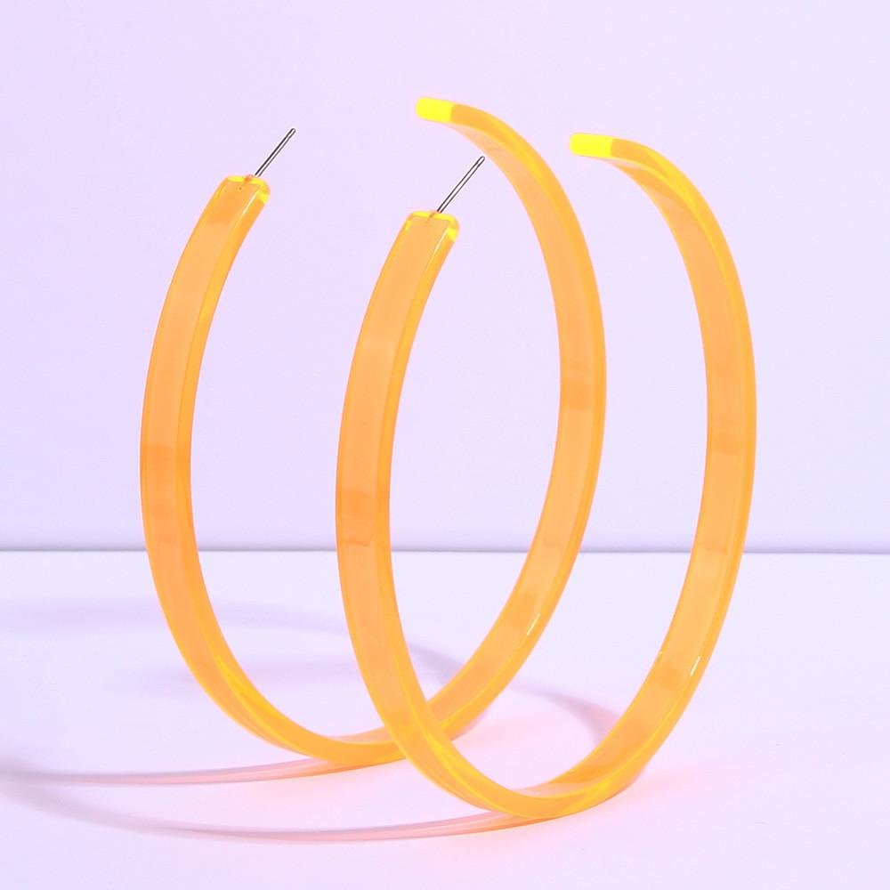 Fashion Large Colorful Acryl Geometric Earrings For Female Street Style Look