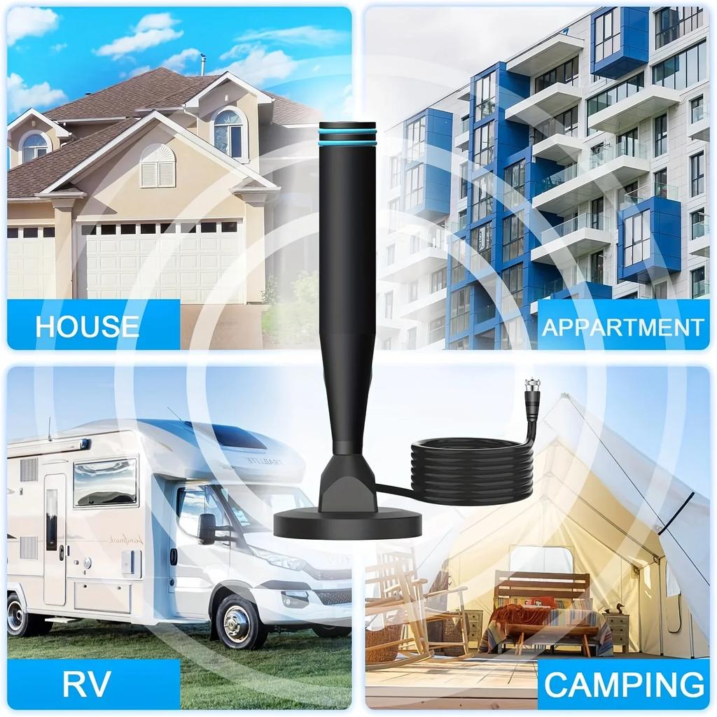 2025 Newest Digital HDTV Antenna Indoor Outdoor With Strong Magnetic Base,Reception Antenna TV Digital HD Indoor