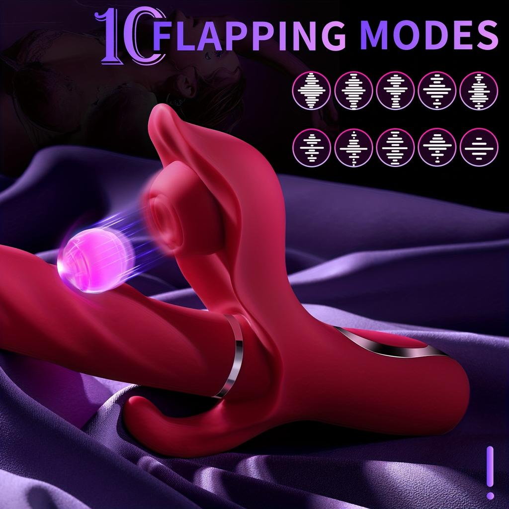 1 Insert Dildo Vibrator, 30 Pattern G-Spot Rabbit Vibrator, Female Clitoral Stimulator, 3-in-1 Insertion and Tapping Vibrating Sex Toys