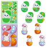 6PCS/Pack Easter Day Cartoon Rabbit Egg Stickers Bunny Make A Face Children's DO IT YOURSELF Puzzle Decals Fun Play Learning