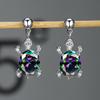 Charm Female Rainbow Zircon Stone Drop Earrings Cute Trendy Bridal Silver Color Wedding  For Women