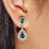 European Luxury Emerald Teardrop Earrings: Elegant, Versatile, Retro-Inspired Gift