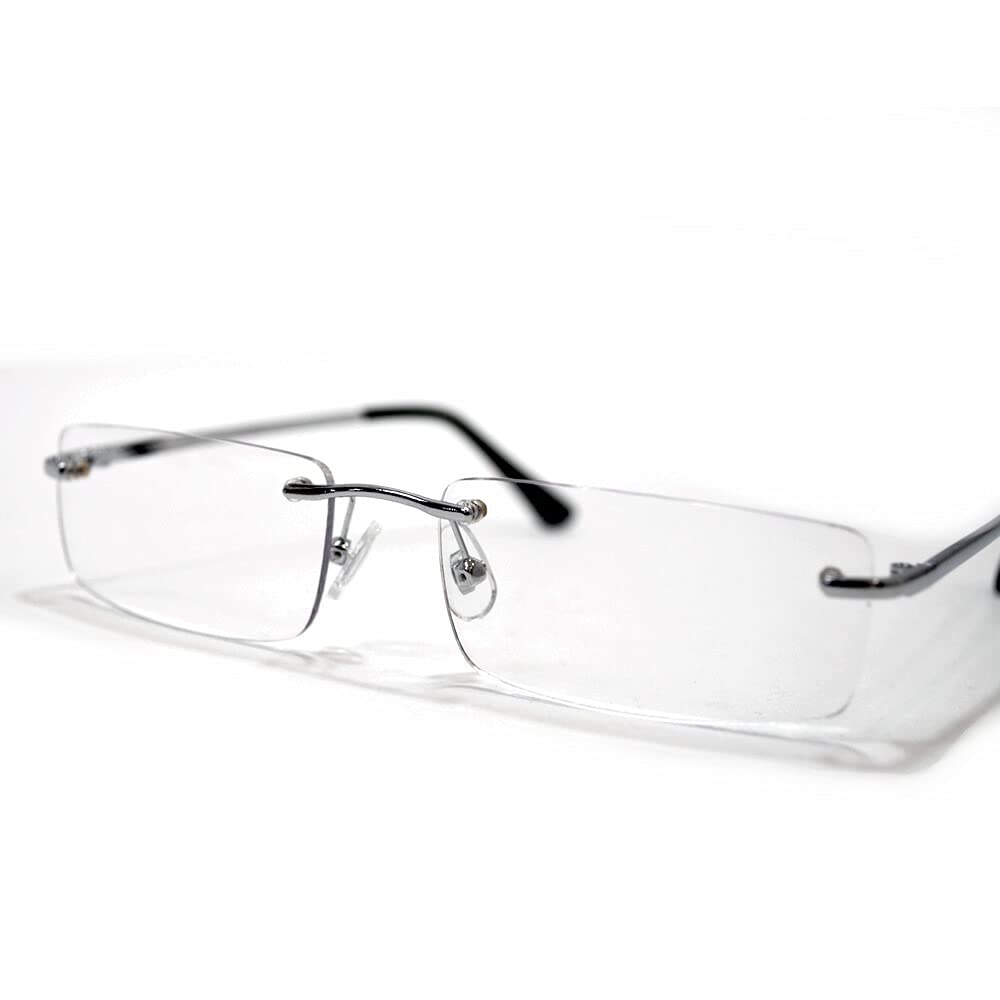 MERRY PLEASURE with Colored Light Colored Light for Men and Women Sunglasses, Two-Point, Rimless, Square, Lenses, Lenses, Tinted,