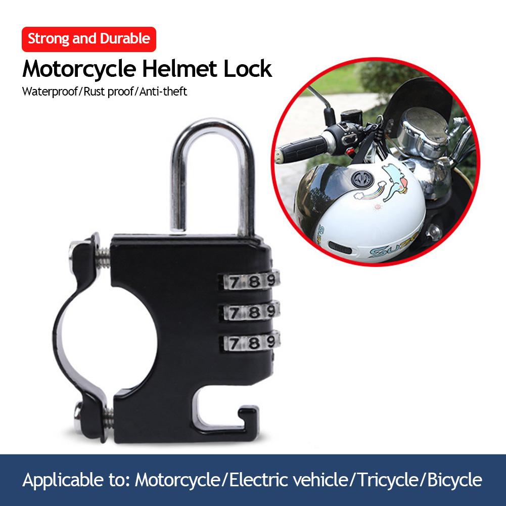 Motorcycle 3 Digit Code Combination Lock Anti-theft Scooter Helmet Lock for Handlebar Helmet Combination Lock Riding