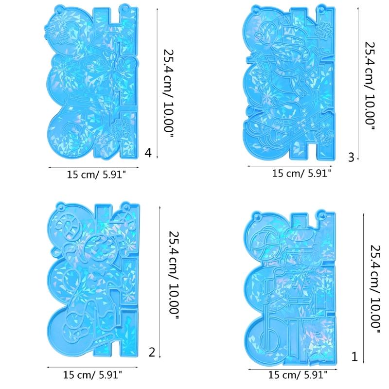 DIY Holographic Silicone Molds Christmas Pendant Mold DIY Crafts Moulds Hand-Making Craft Supplies Suitable for Pendant