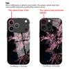 Cherry Blossom Tree Pattern Tempered Glass Phone Case Suitable for iPhone 17 16 15 14 13 12 11 Pro/Max/Plus Anti Drop Back Cover