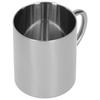 304 Stainl Steel Double-Layer Scald Coffee Tea Mug with Silver Handle, 400ml Premium Dinnerware Cup for Hot Drinks (Silver)