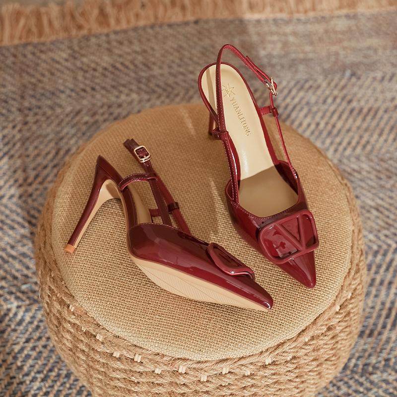 Pointed Sandals Women's Fashion Huizhou Women's Shoes Genuine Leather Spring Women's High Heels Women's Shoes 2025 Spring and Summer Shoes