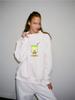 Women's Long Sleeve Versatile Letter Print Sweatshirt, Heavyweight Casual, Mid-High Neck, for Spring and Autumn