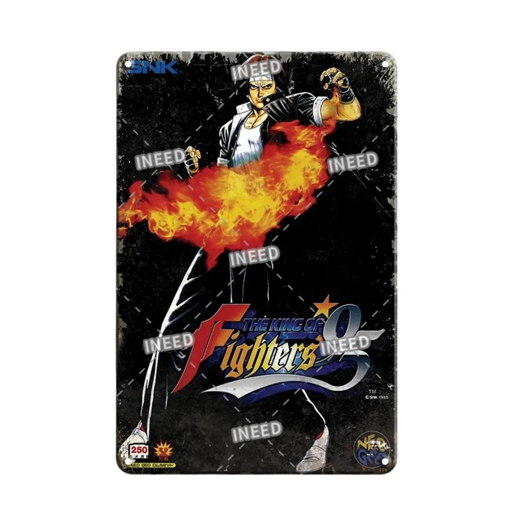 Vintage King Of Fighters Metal Tin Sign Classic KOF Game Poster Retro Gamer Room Decor Wall Art Plaques for Home Decor