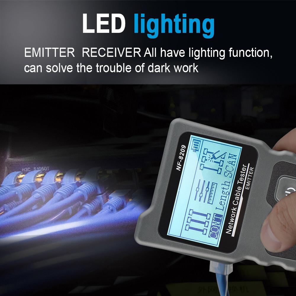 NF-8209 Tester de Cablu Multifuncțional LCD Tester Cablu de Rețea Localizator de Fire Verificator PoE Tester In-line Tensiune și Curent PoE