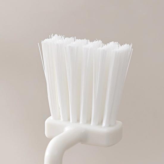Toilet Brush with Extended Bristles S-Shaped Head No Dead Corners Wall-Mounted Long Handle Stain Removal Toilet Scrubber